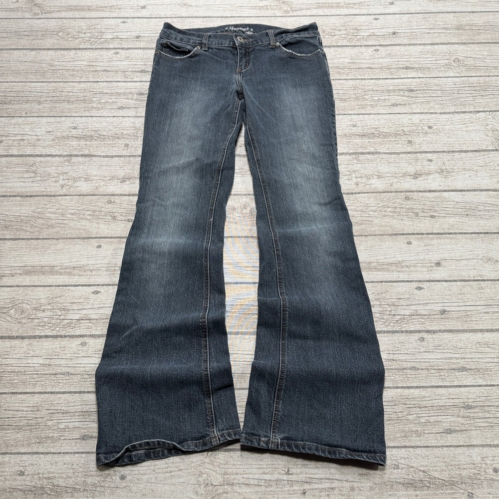 Y2K Garage Jeans Women's 30 Blue Indigo Wash Low Rise Stretch Flare Denim Retro